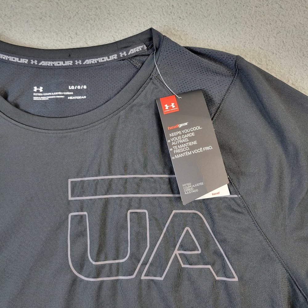 Under Armour T-Shirt Men's Large Short Sleeve Vented Breathable Lightweight NWD - Picture 6 of 14